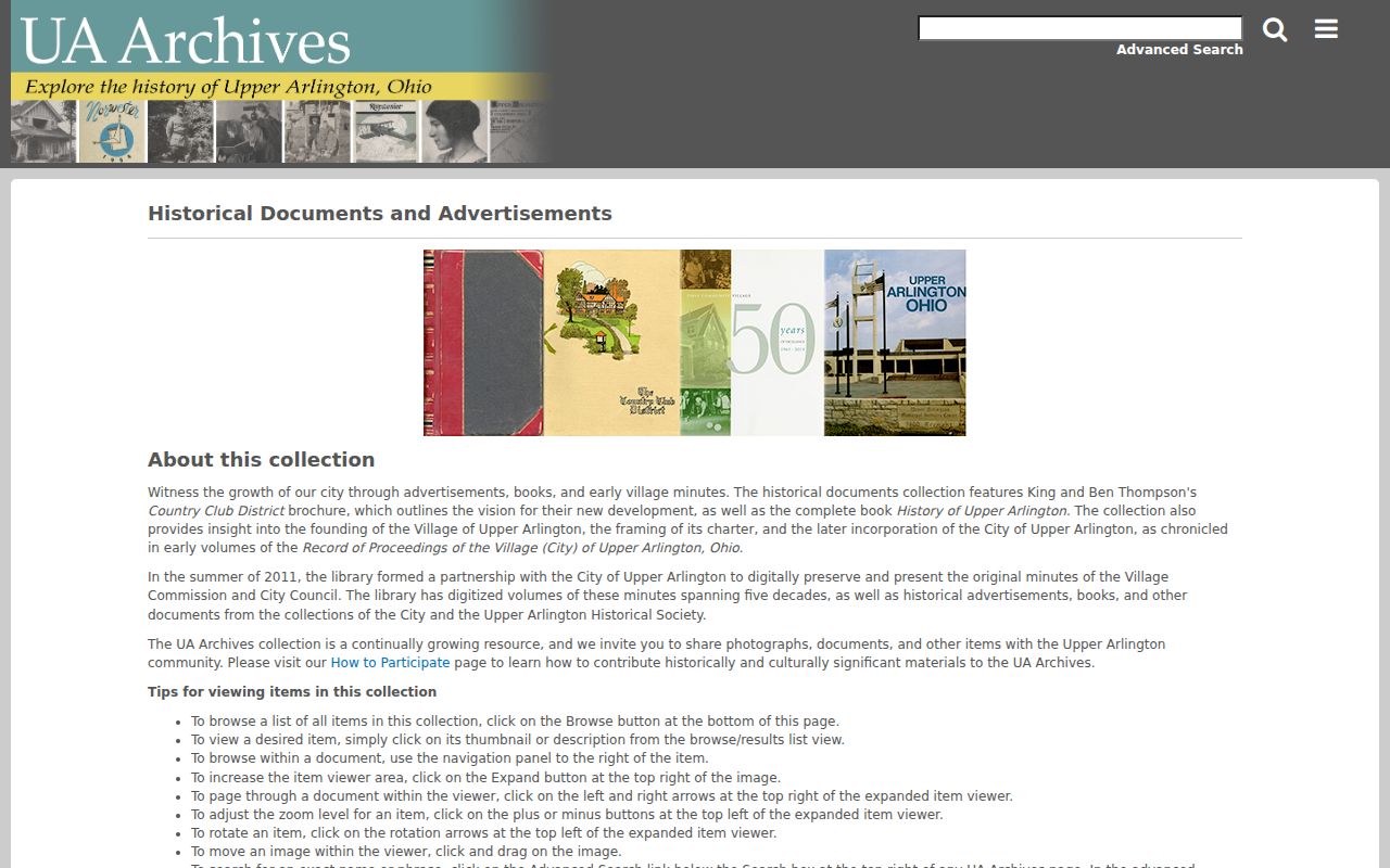 Upper Arlington city directory research companion, municipal proceedings archive