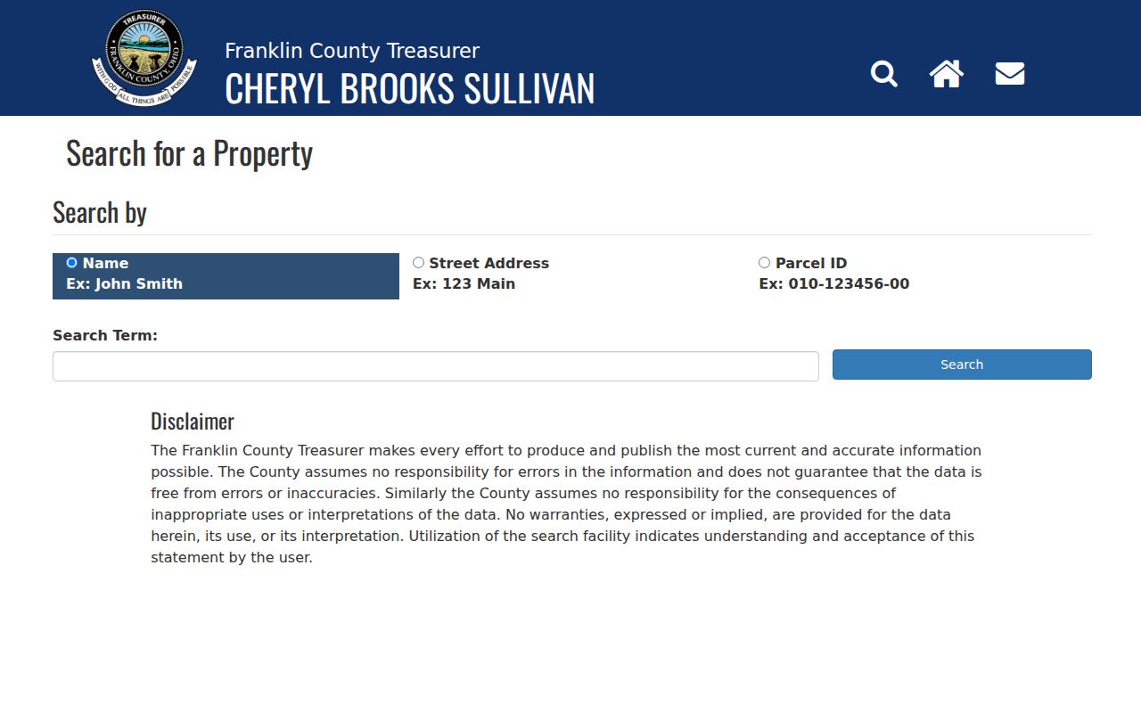 Upper Arlington Street Directory Treasurer property search
